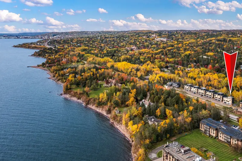 Aerial view of London East toward Lake Superior