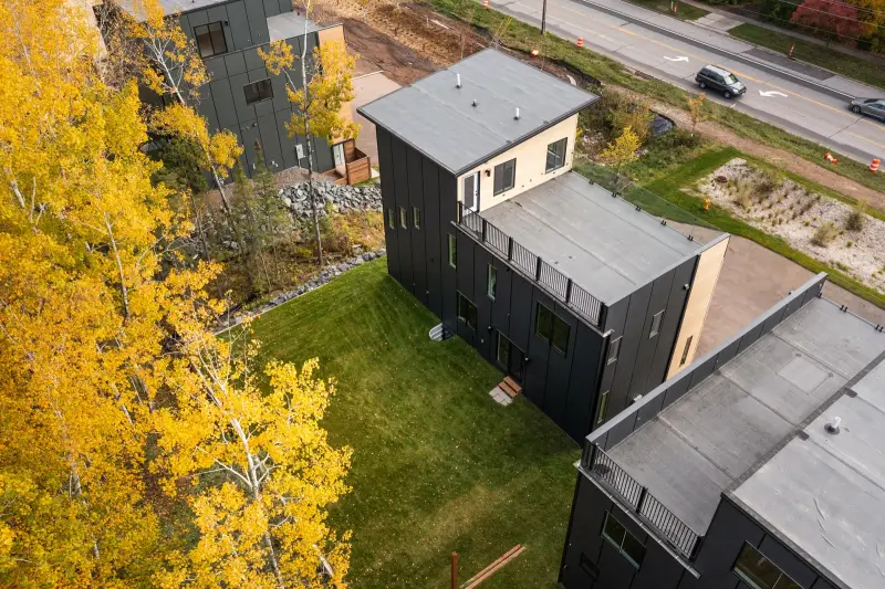 Aerial view along the London East street frontage