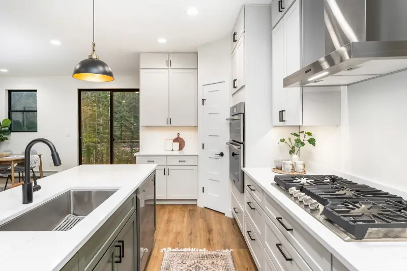 Kitchen in a completed London East twin home